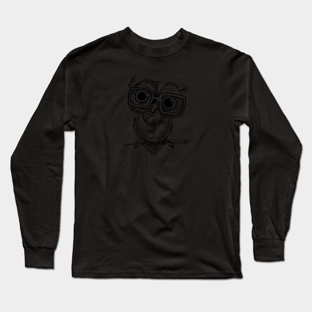 Owl Hipster Long Sleeve T-Shirt by JuicyCreations